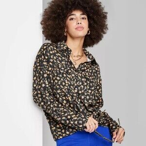 Ascot + Hart Western Long Sleeve Graphic Button-Up Shirt Sz S